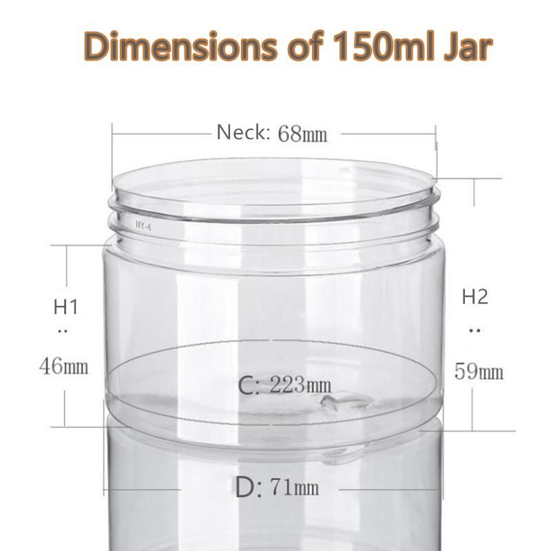Skincare Packaging Cosmetic Face Cream 150g Pet Plastic Jar Clear Bottle