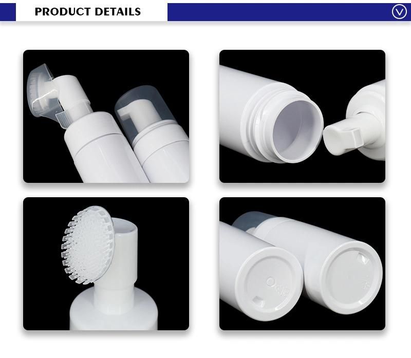 150ml Empty White Cosmetic Foam Soaping Bottles with Brush Head