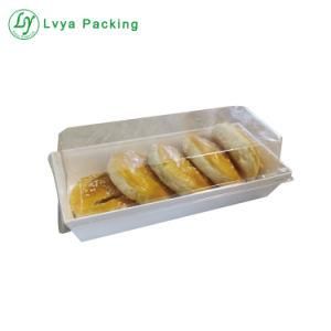 Take Away Food Paper Cake Box Packaging with Clear Pet Lid Custom Carry Tray