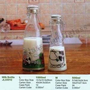 Swing Top Milk Glass Bottle / Flip up Glass Bottle