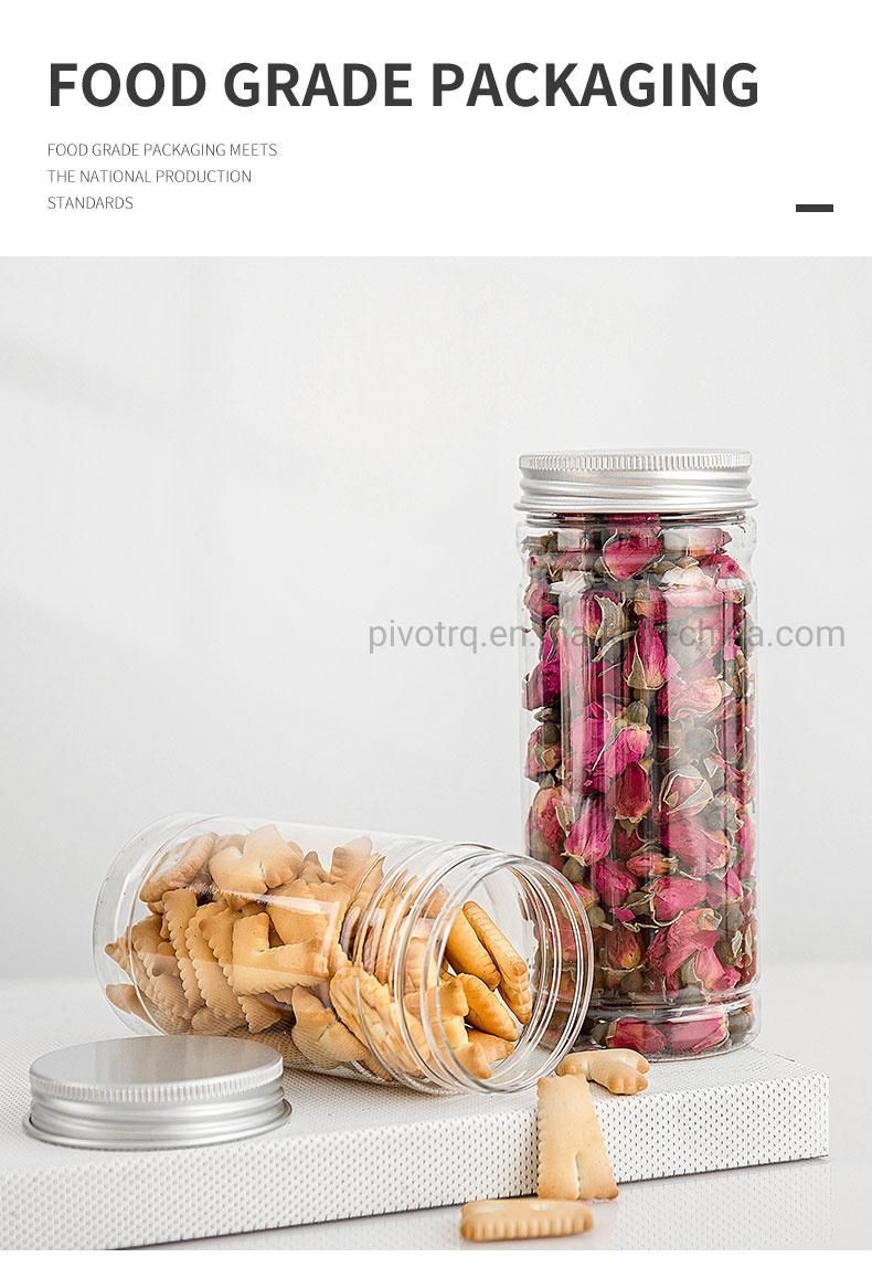 390ml 13oz Pet Plastic Bottle for Nuts Cookies Dry Flower Tea with Aluminum Cap