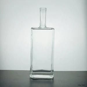 700ml White Crystal Grade Square Glass Vodka Bottle