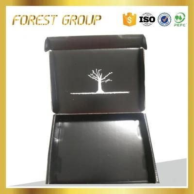 Black Cardboard Cubic Gift Box with Tree Decoration
