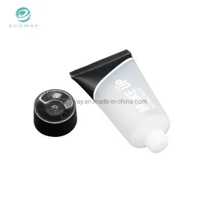 Popular Wholesale Free Custom Black Screw Cap Transparent Inner Plug Tube Body Transparent Custom Offset Screen Printing Process Cosmetic Tube