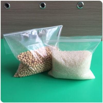 Recycled LDPE Plastic Waterproof Zip Lock Bag for Soybean Packaging with Die Cut Handle