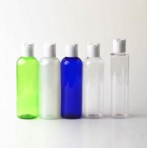 200ml Pet Plastic Round Shoulder Lotion Shampoo Cosmetic Bottle with Press Cap