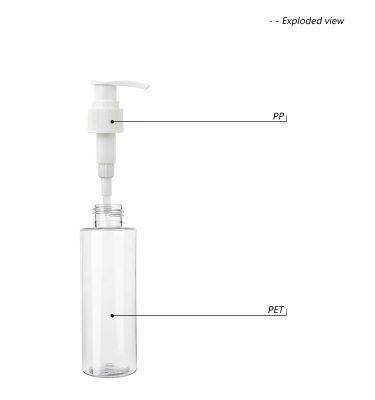150ml 200ml 250ml Clear Round Pet Bottles with Lotion Pump