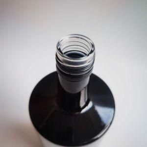 Painting Black Color Round Shape Liquor Glass Bottle for Whiskey Brandy Tequlia Rum Packing