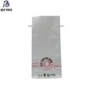 Customized Design Resealable Tintie Flat Bottom Pouch Aluminum Foil Coffee Plastic Packing Bag with Valve