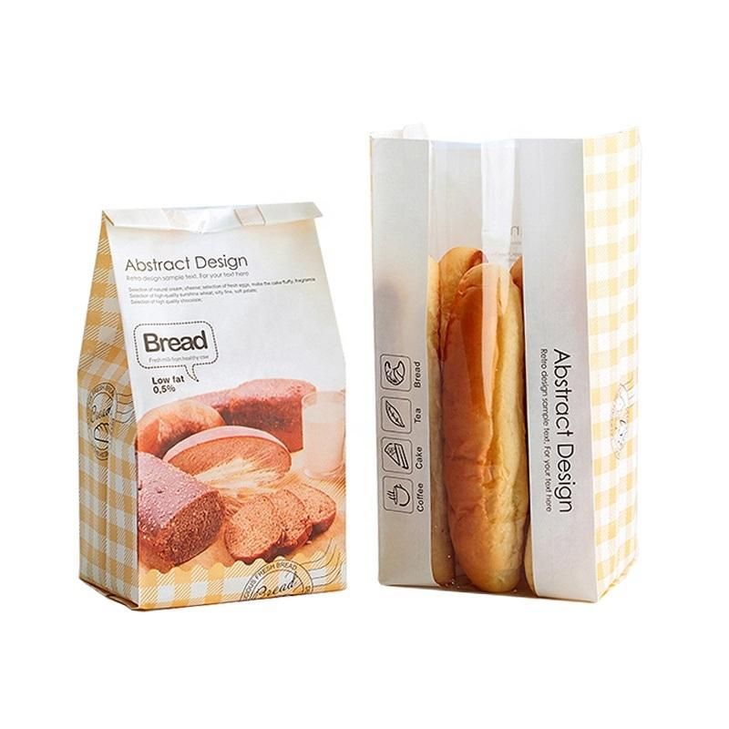 Bread Packaging Kraft Paper Bags for Bakery with Window