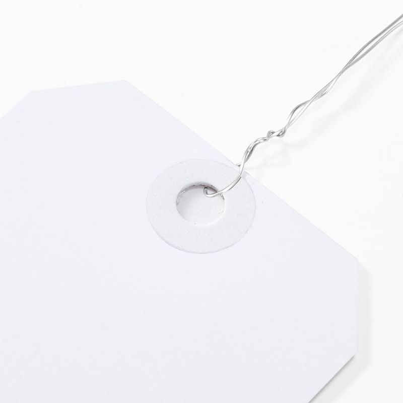 Hot Sale String Attached White Tags Blank Shipping Tags with Strings and Reinforced Hole (MT1260W-W-1)