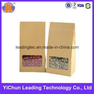 Stand up Flat Bottom Windowed Kraft Paper Food Packaging Bag