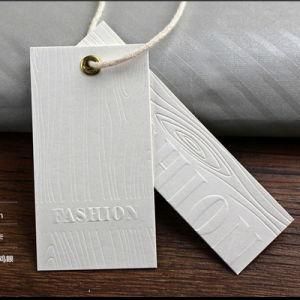 Customized off-White Paper Card Embossed Seal Clothing Hang Tag Swing Tags