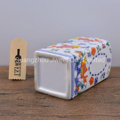 Custom 750 Ml Square Tequila Ceramic Porcelain Bottle