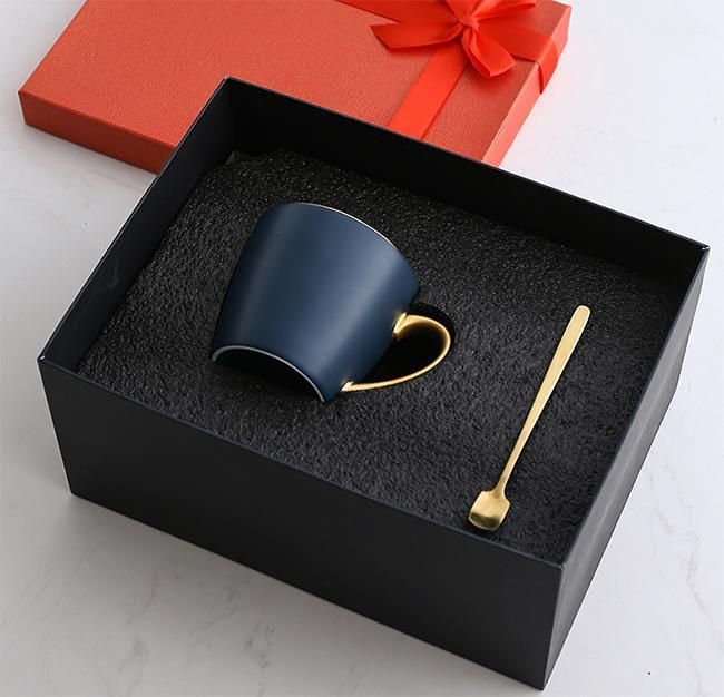 Light European Luxurious Ceramic Coffee Mug Set Packaging Gift Box