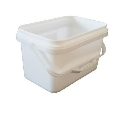 Customized Square Plastic Bucket 2 Liters Colorful and Transparent