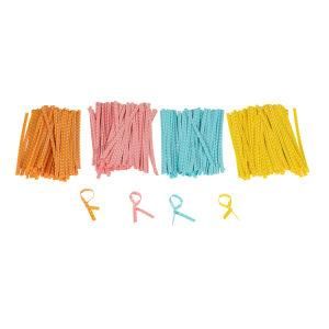 Professional Customized 4mm Wide Plastic Single Wire Twist Ties for Candy