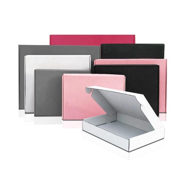 Fancy Pink Luxury Clothing Cardboard Shipping Gift Packaging Boxes with Disposable Tape Seal