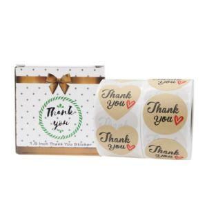 Printed Thank You 1.5inch/38mm Kraft Paper Label Sticker Roll
