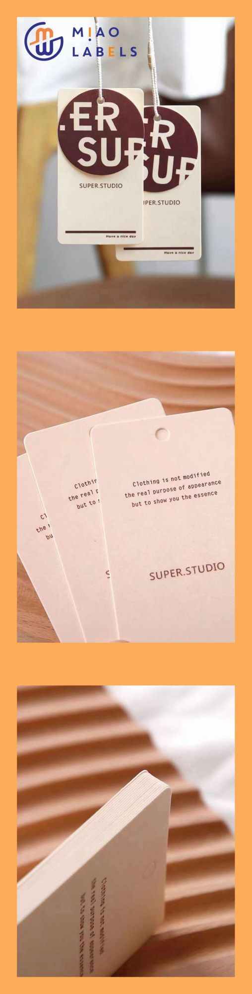 Manufacturers Direct Clothing Tags & Production of Men′s and Women′s Logo High-Grade Tags & General Price Tag