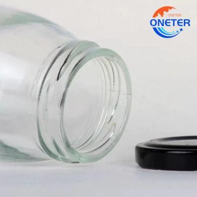 Hot Selling Pudding Glass Bottle for Milk Juice Drinks with Metal Lid