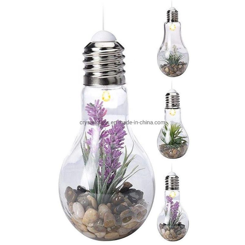 500ml Light Bulb Shape Glass Juice Boba Milk Tea Bottle with Straw