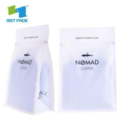 Wholesale Eco Custom Printed Flat Bottom Biodegradable Resealable Ziplock Top Coffee Bags with Valve Wholesale Packaging Bag