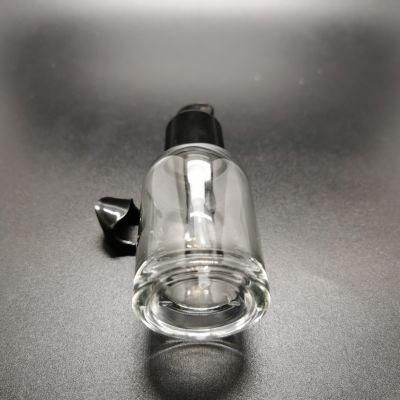 Cosmetic Round Clear 30ml Refillable Glass Perfume Spray Bottle with Spray Pump Cap