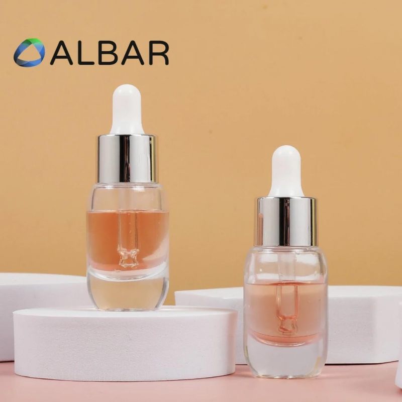 Small Size Travel Size 20ml Skin Care Portable Glass Bottles with Silver Droppers