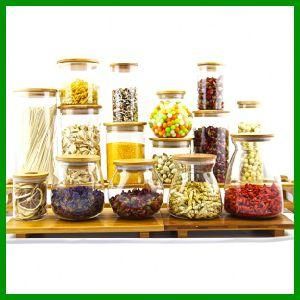 Borosilicate Glass Food Storage Jar with Bamboo Lid in Different Size