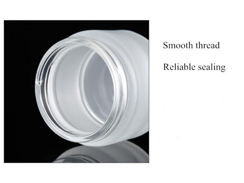 5g 10g 15g 20g 25g 30g 50g 60g 100g Frosted Glass Jar with Various Black Gold Silver Caps for Cosmetic Cream Face Cream Eye Cream etc