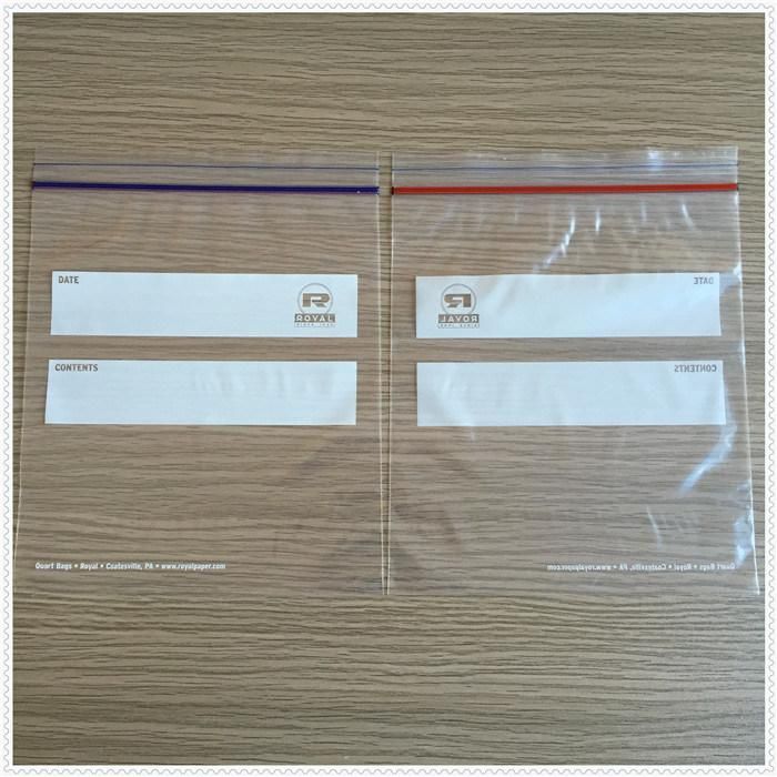 White Block Printed Writable Plastic Zipper Bag Food Packaging Zip Lock Bag Reusable