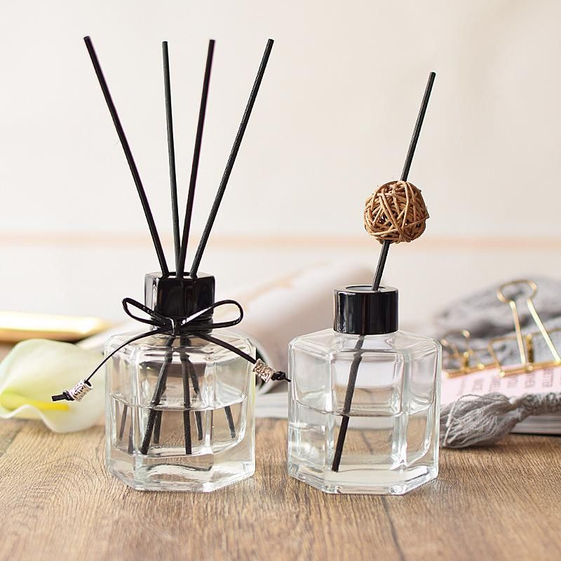 50ml 100ml 120ml Hexagonal Aromatherapy Reed Diffuser Glass Bottle Luxury with Rattan Sticks