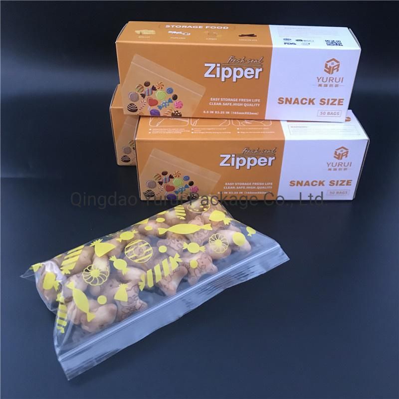 LDPE Reclosable Snack Food Packaging Zipper Bag in Color Box
