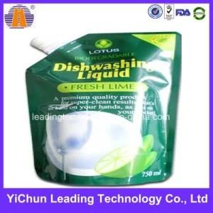 Stand up Plastic Dish Washing Liquid Packaging Promotion Spouted Bag