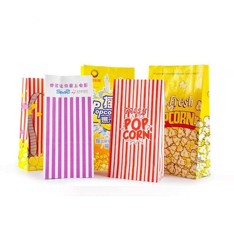 Tin Tie Popcorn Kraft Paper Bags with Clear Window