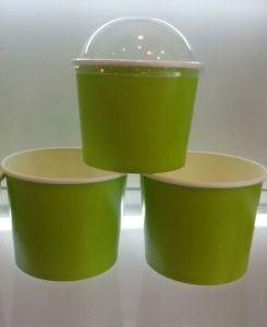 Full Green Disposable Paper Bowl with Dome Lids