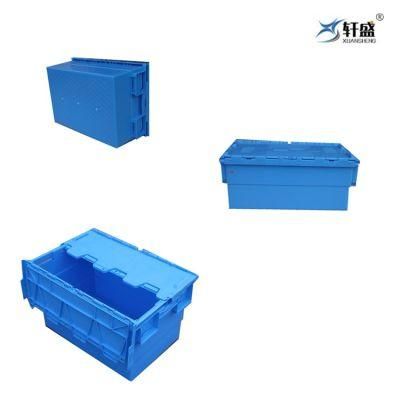 Stackable &amp; Nestable Large Plastic Moving Storage Box with Lid for Logistics and Warehouse