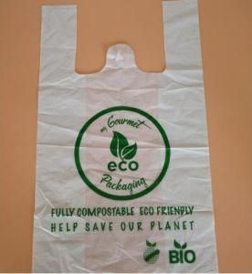 Cbiodegradable Compostable Singlet Vest Carrier Supermarket T-Shirt Plastic Bag for Shopping