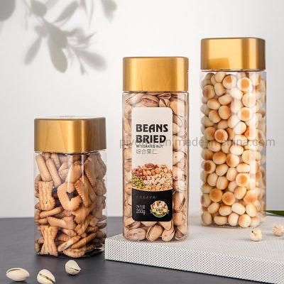 468ml Square Pet Plastic Food Bottles with Caps for Nuts Foods Snacks Packing