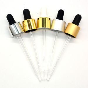 18 410 Gold Aluminum Cosmetic Bulb Droppers for Aromatherapy Essential Oil