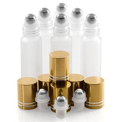 5ml 10ml Round Transparent Frosted Roll on Glass Bottles Essential Oil Bottle Portable for Travelling