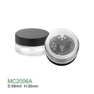 Wholesale Customized Makeup Packaging Empty Plastic Round Loose Powder Jar Cosmetic Case
