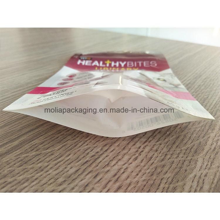 Plastic White Film Reclosable Stand up Pouches with Hang Hole