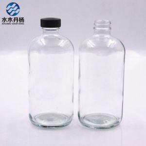 8oz 16oz Transparent Boston Round Glass Bottle for Drinking