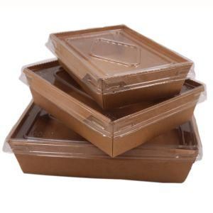 PP Custom Brown Paper Takeaway Container Disposable Lunch Box Kraft Paper Food Box