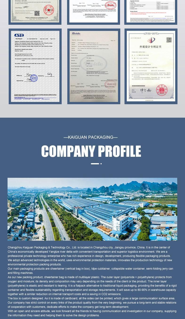 15L 20L Empty Refill Transshipment Bag in Box for Lubricating Oil