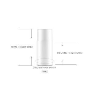 50ml White Plastic PP Round Lotion Airless Bottle with Pump for Skin Care Cosmetic Packaging