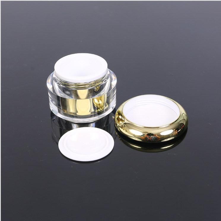 High Grade Cosmetic Bottle 15g 20g 30g 40g 50g Acrylic Cream Jar Shinny Gold Mushroom Bottle Crystal Bottle