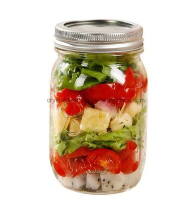 750ml 1000ml Clear Glass Mason Jar with Aluminium Cap Glass Food Storage Jar